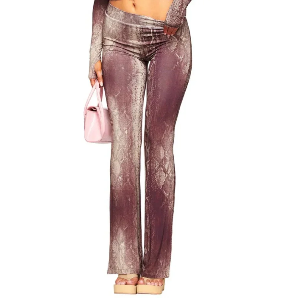 IAMGIA Blare Trackpant Womens Large Snake Print Pants Only Stretch Pull On NEW - Picture 2 of 15